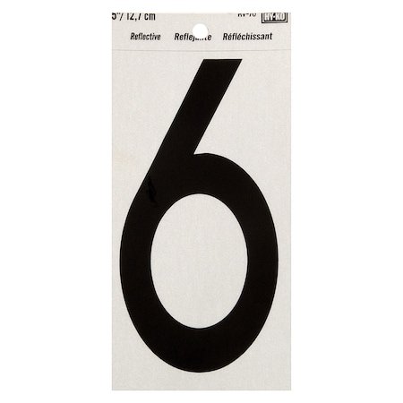 Hy-Ko 5In Reflective Number 6, 10PK B00582